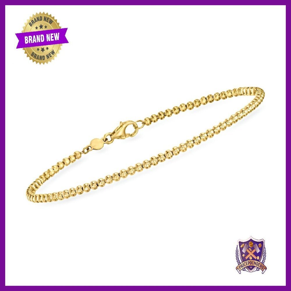 14kt Yellow Gold Bead Bracelet 7 Inch Lobster Clasp